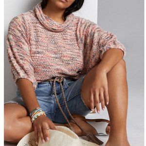 Anthropologie Pilcro Slouchy Cowl Neck Sweater Pink